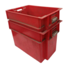 Emtrade Magazijnbak, Stapelbaar en Nestbaar 600x400x400 mm, polypropyleen, rood, gebruikt