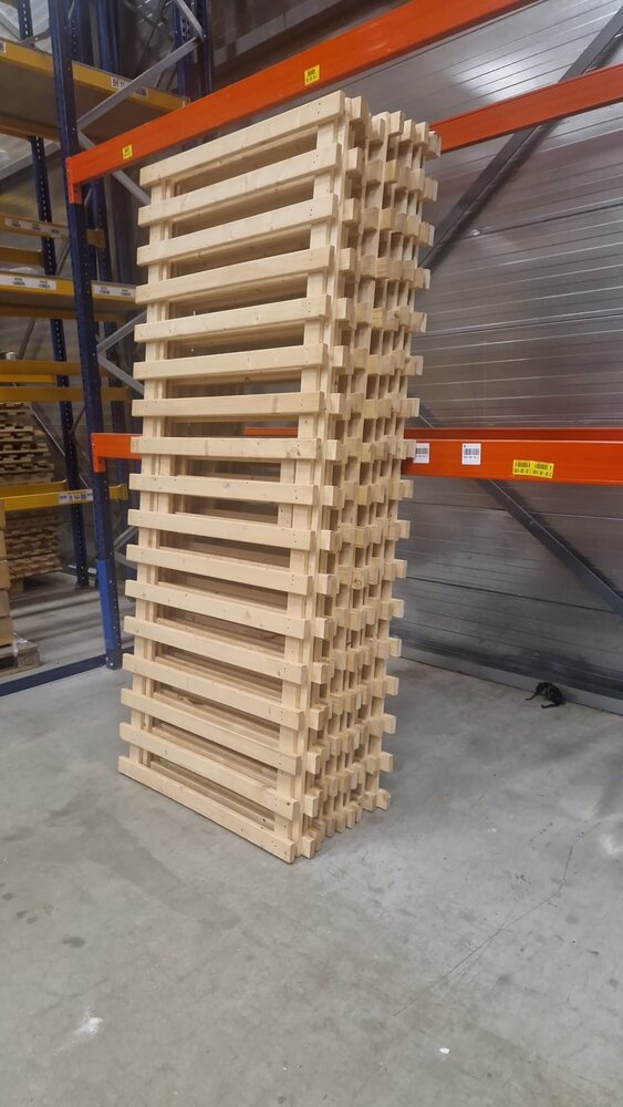 Vlonder 3600x1100mm Vurenhout, 50% open, 2-delig, gebruikt