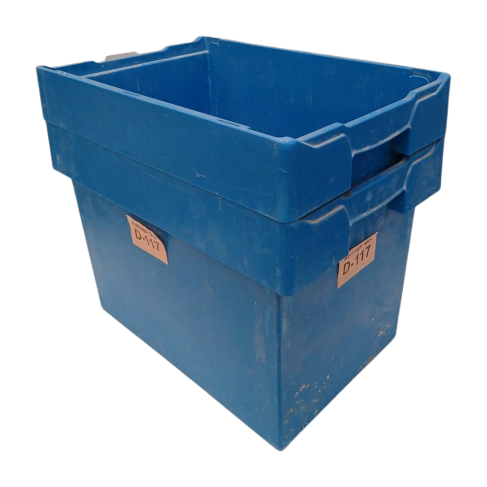Emtrade Magazijnbak, 600x400x420 mm, euronorm, blauw pp, gebruikt