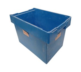 Emtrade Magazijnbak, 600x400x420 mm, nestbaar, polypropyleen, blauw, gebruikt