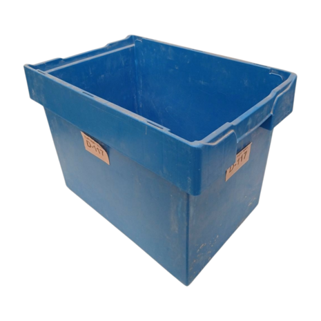 Emtrade Magazijnbak, 600x400x420 mm, euronorm, blauw pp, gebruikt