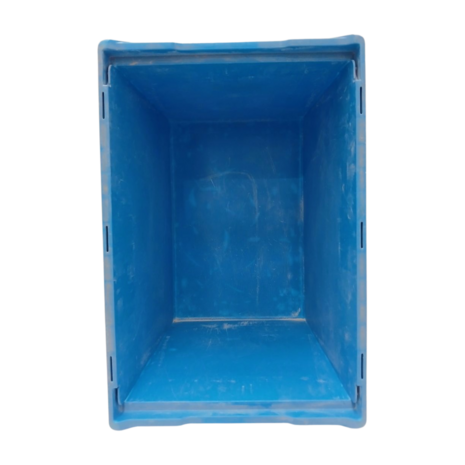 Emtrade Magazijnbak, 600x400x420 mm, euronorm, blauw pp, gebruikt