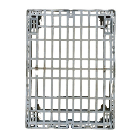 Emtrade Dolly kunststof 800x600x180 mm, 2x zwenkwiel 2x bokwiel grijs, stapelbaar, gebruikt