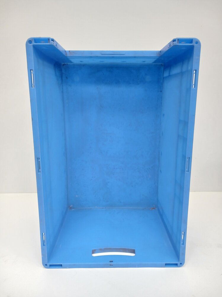 BITO Stapelbak XL 6432 600x400x320 mm, met grijpopening, PP, blauw, gebruikt