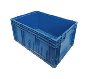 Auer Stapelbak, 600x400x280 mm, euronorm, blauw pp, gebruikt