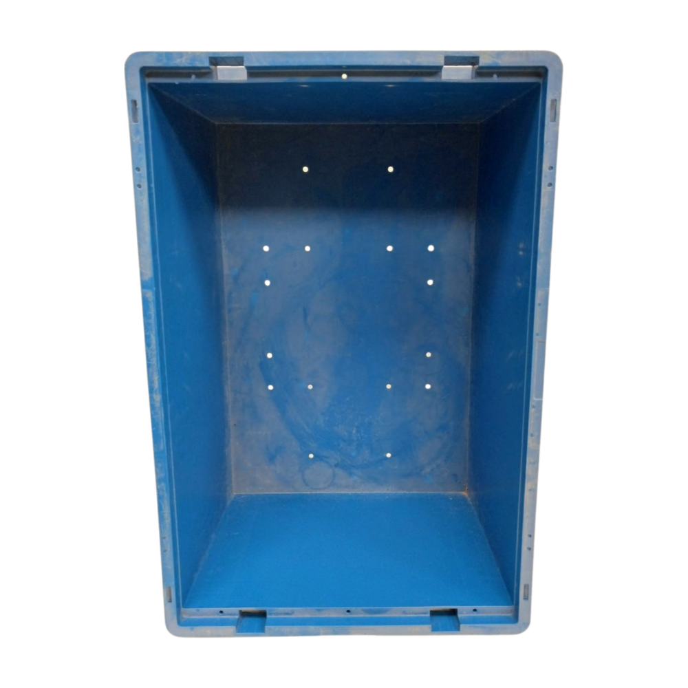 Auer Stapelbak, 600x400x280 mm, euronorm, blauw pp, gebruikt