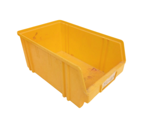 Emtrade Magazijnbak 330x205x150mm PS06 Geel, Stapelbaar, Gebruikt