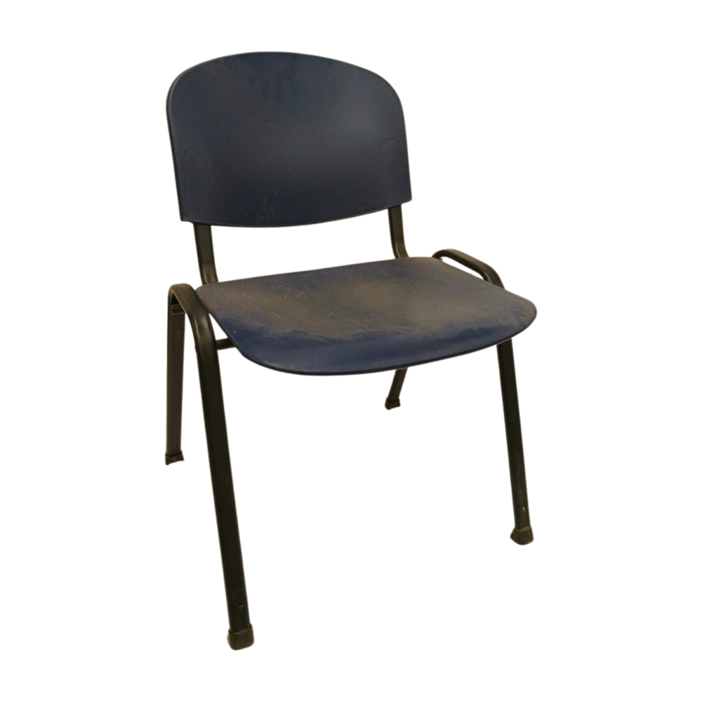 Emtrade Stapelbare stoel, 50x55x78 cm, blauw/zwart, set van 7, gebruikt