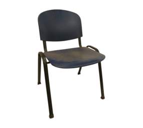 Emtrade Stapelbare stoel, 50x55x78 cm, blauw/zwart, set van 7, gebruikt