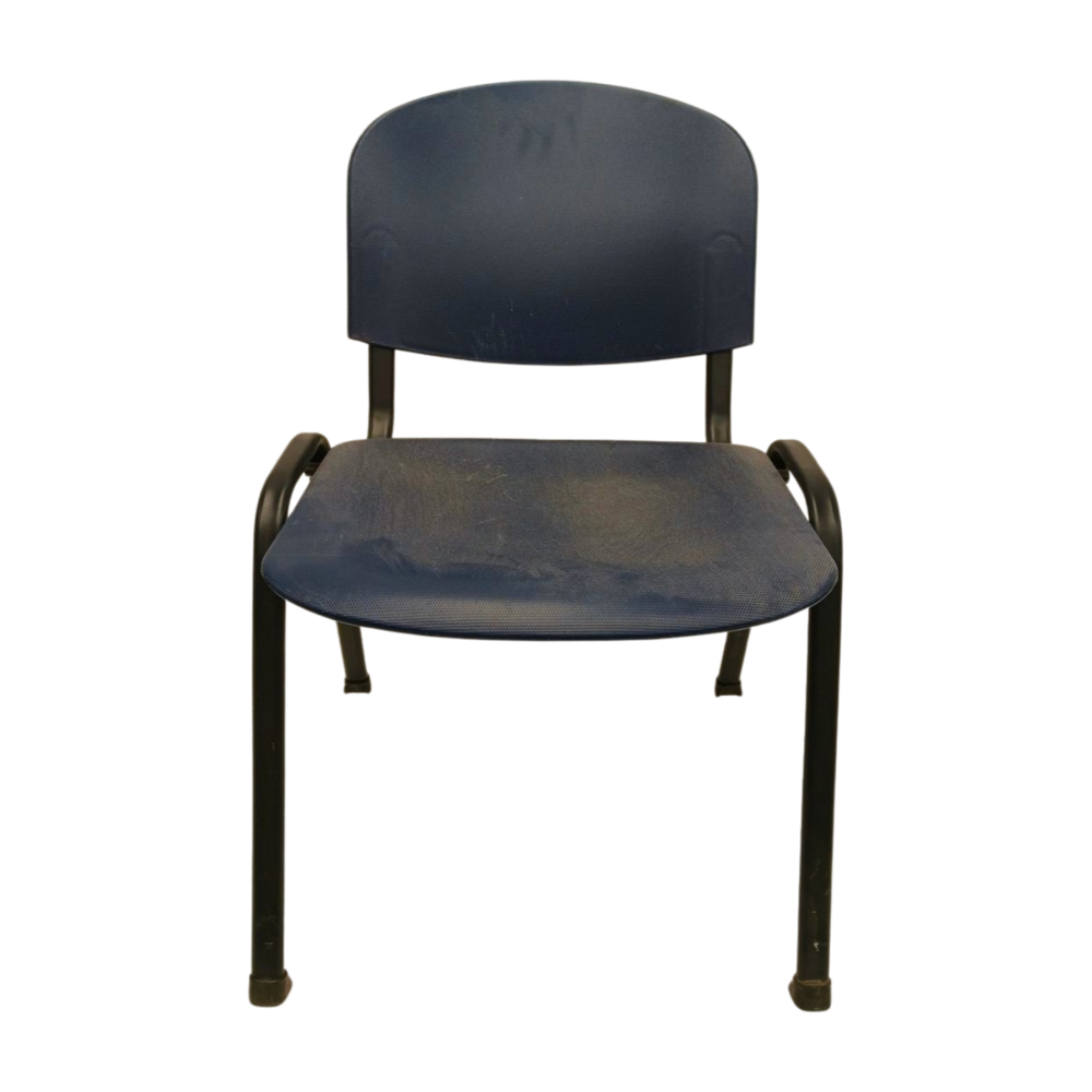 Emtrade Stapelbare stoel, 50x55x78 cm, blauw/zwart, set van 7, gebruikt