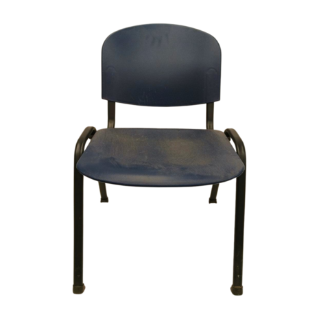 Emtrade Stapelbare stoel, 50x55x78 cm, blauw/zwart, set van 7, gebruikt