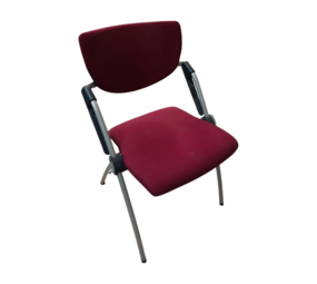 Emtrade Stapelbare stoel, rood/zwart/grijs, set van 4, gebruikt