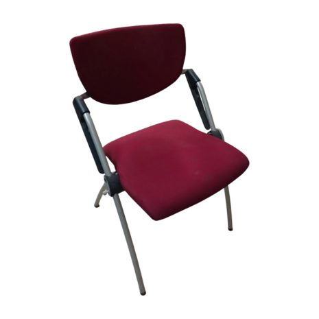 Emtrade Stapelbare stoel, rood/zwart/grijs, set van 4, gebruikt