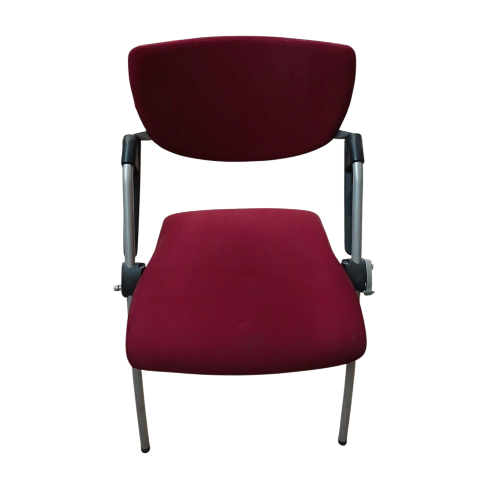 Emtrade Stapelbare stoel, rood/zwart/grijs, set van 4, gebruikt