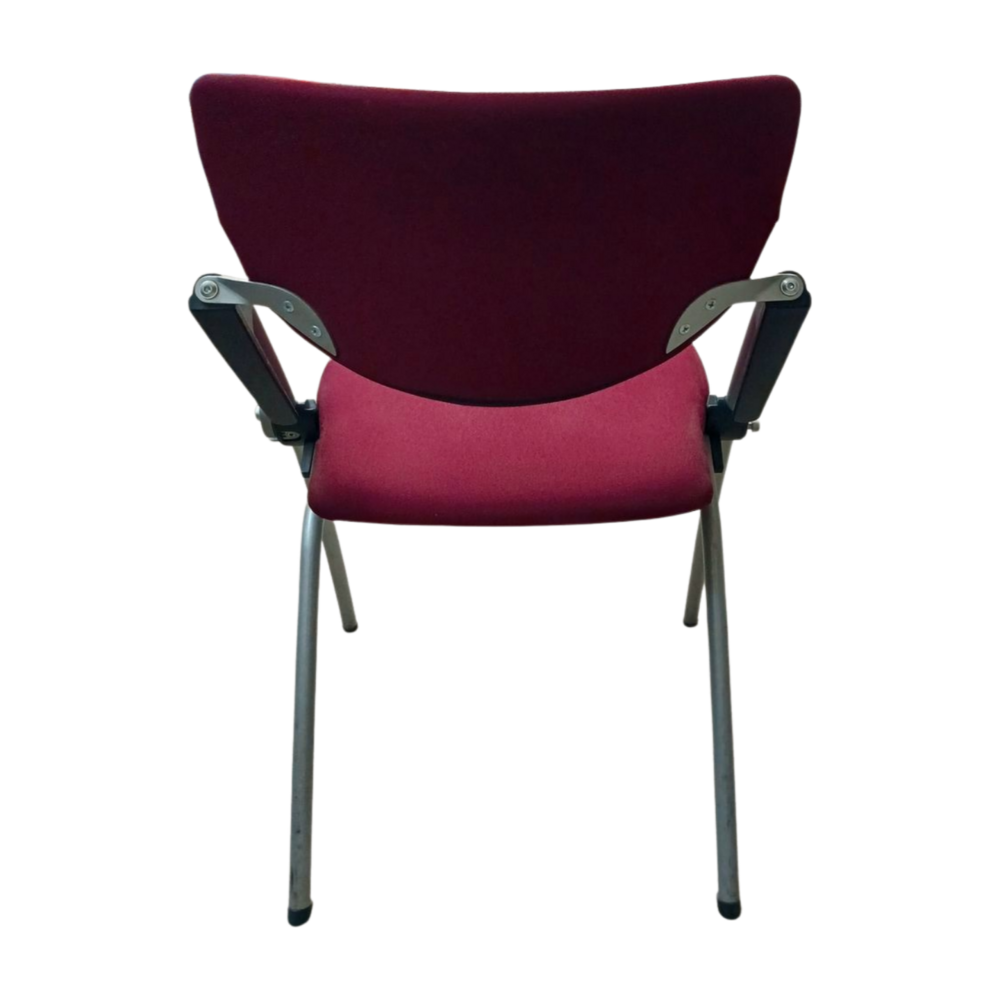 Emtrade Stapelbare stoel, rood/zwart/grijs, set van 4, gebruikt