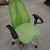 Topstar Bureaustoel, groen, stof, open rug, staal frame, gebruikt, ergonomisch