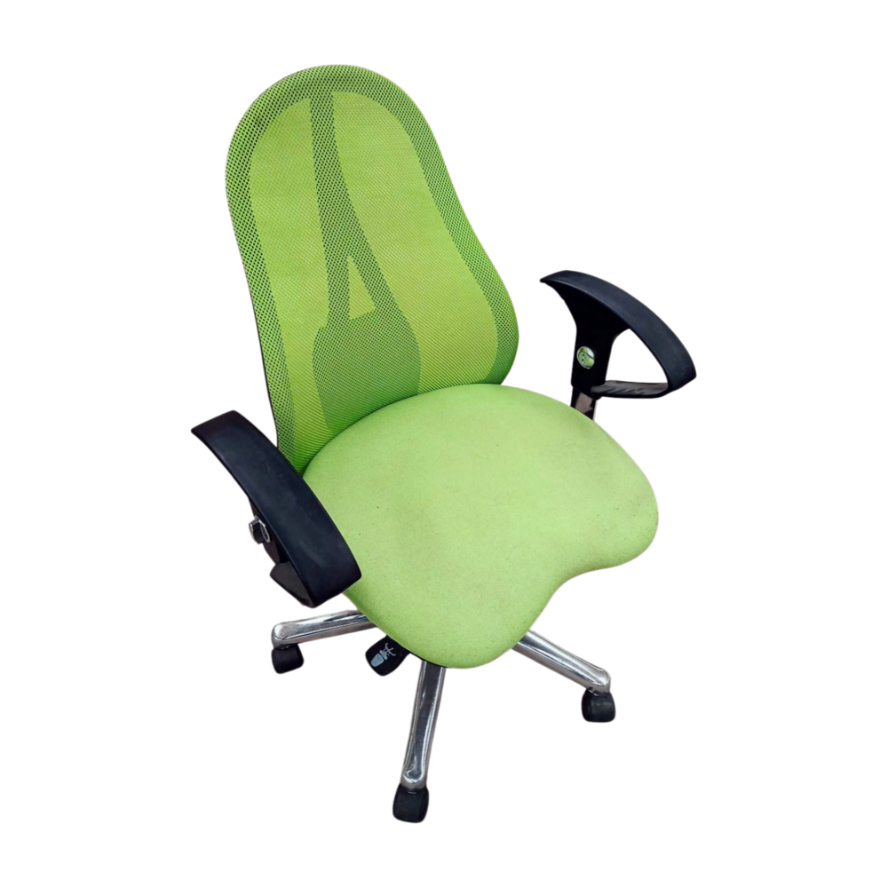 Topstar Bureaustoel, groen, stof, open rug, staal frame, gebruikt, ergonomisch