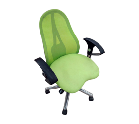 Topstar Bureaustoel, groen, stof, open rug, staal frame, gebruikt, ergonomisch