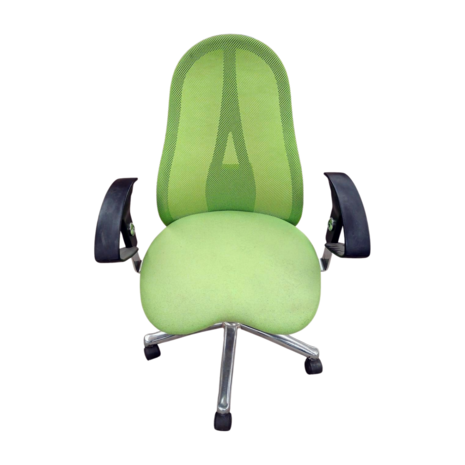 Topstar Bureaustoel, groen, stof, open rug, staal frame, gebruikt, ergonomisch