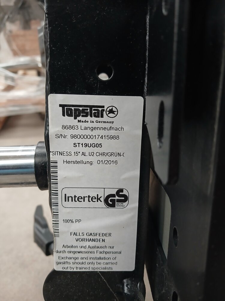 Topstar Bureaustoel, groen, stof, open rug, staal frame, gebruikt, ergonomisch