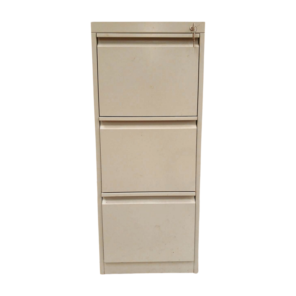 Emtrade Kantoorarchiefkast, 590x430x1045 mm, staal, beige/grijs, 3 lades, gebruikt