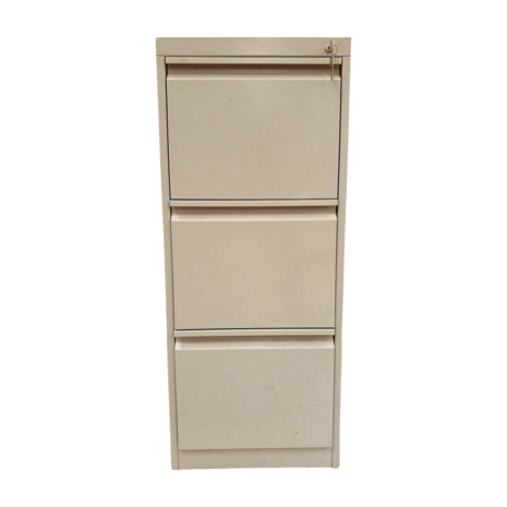 Emtrade Kantoorarchiefkast, 590x430x1045 mm, staal, beige/grijs, 3 lades, gebruikt