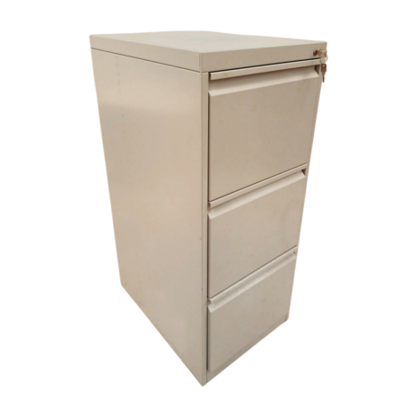 Emtrade Kantoorarchiefkast, 590x430x1045 mm, staal, beige/grijs, 3 lades, gebruikt