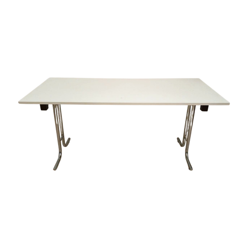 Emtrade Klaptafel, 160x70x73,5 cm, hout/metaal, wit, gebruikt