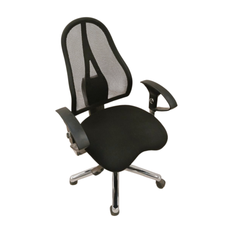 Topstar Topstar bureaustoel SITNESS 15, orthopedische zitting, gazen rugleuning, armleuningen, zwart, gebruikt