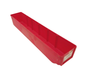 Emtrade Stellingbak 500x95x85 mm, rood pp, gebruikt Emtrade Stellingbak 500x95x85 mm, rood pp, gebruikt