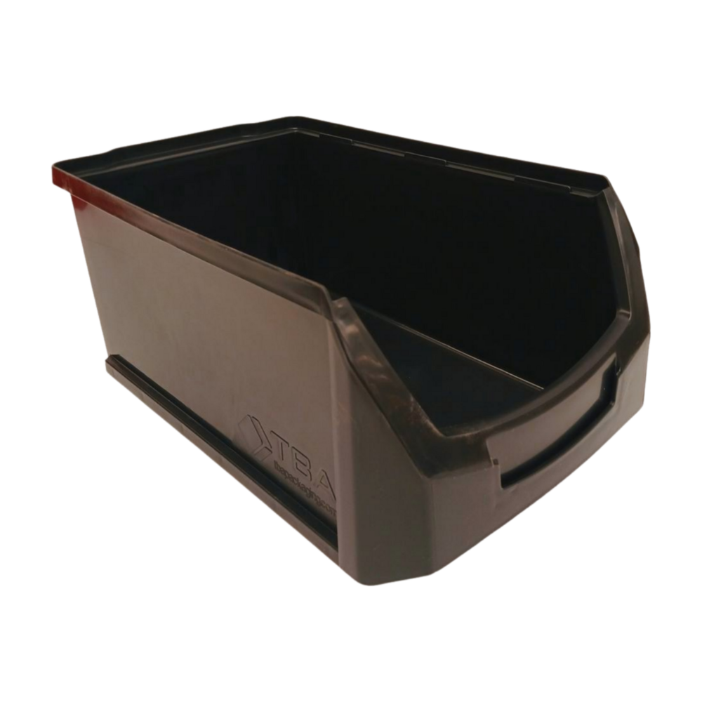 Emtrade Magazijnbak 340x200x145 mm, zwart pp, gebruikt