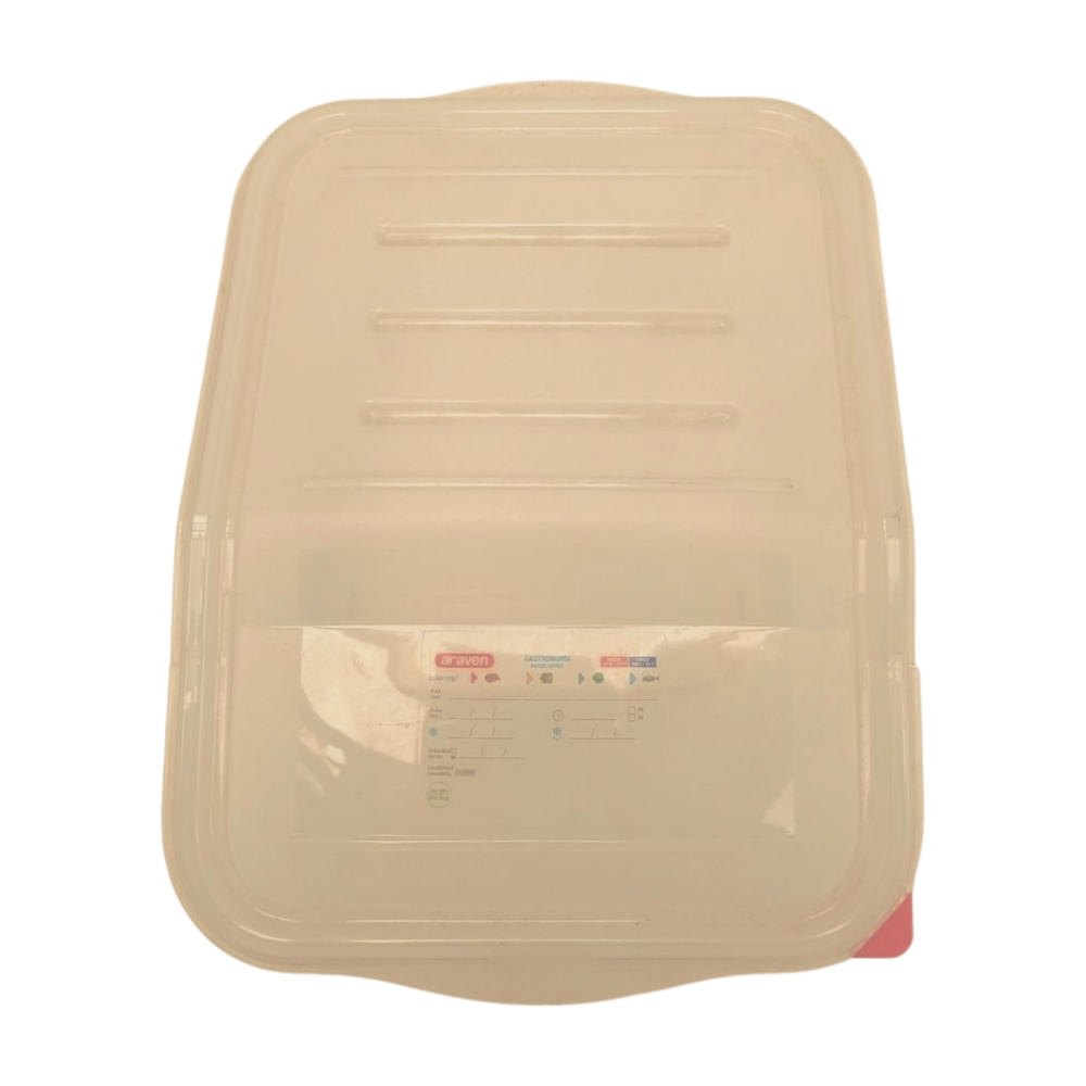 Araven Opslagbak 415x340x200 mm, levensmiddelgeschikb, met deksel, 16l, transparant pp, gebruikt