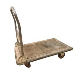 Plateauwagen, 900x600x870 mm, staal, gebruikt, 4 zwenkwielen