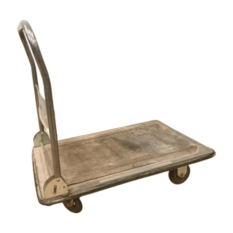 Plateauwagen, 900x600x870 mm, staal, gebruikt, 4 zwenkwielen
