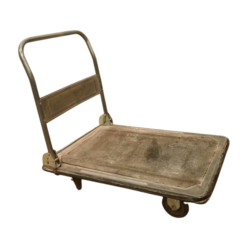 Plateauwagen, 900x600x870 mm, staal, gebruikt, 4 zwenkwielen