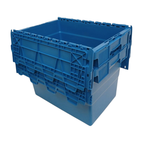 Distributiebak, 600x400x416 mm, euronorm, blauw kunststof, nieuw