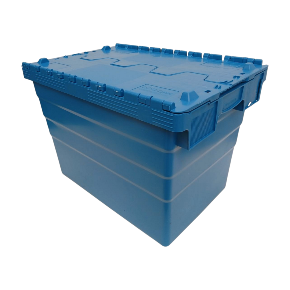 Distributiebak, 600x400x416 mm, euronorm, blauw kunststof, nieuw