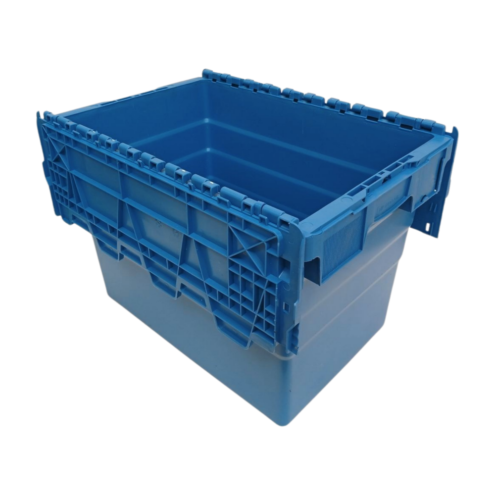 Distributiebak, 600x400x416 mm, euronorm, blauw kunststof, nieuw