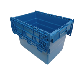 Distributiebak, 600x400x416 mm, euronorm, blauw kunststof, nieuw