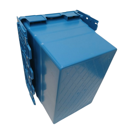 Distributiebak, 600x400x416 mm, euronorm, blauw kunststof, nieuw