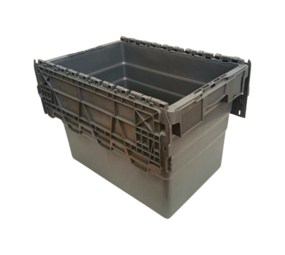 Distributiebak, 600x400x416 mm, euronorm, grijs kunststof, nieuw