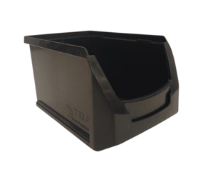 Emtrade Magazijnbak 220x140x125 mm, zwart pp, nieuw