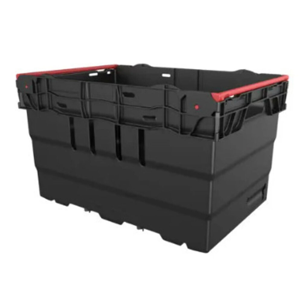 Schoeller Allibert Nestbare Stapelbak, 600x400x360 mm, euronorm, zwart kunststof, gebruikt