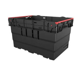 Schoeller Allibert Nestbare Stapelbak, 600x400x360 mm, euronorm, zwart kunststof, gebruikt