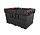 Nestbare Stapelbak, 600x400x360 mm, euronorm, zwart kunststof, gebruikt