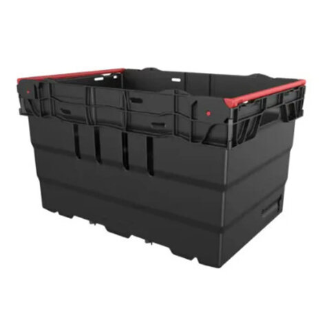 Schoeller Allibert Nestbare Stapelbak, 600x400x360 mm, euronorm, zwart kunststof, gebruikt