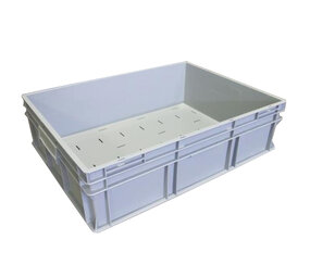 Emtrade Stapelbak, 800x600x220 mm, euronorm, grijs pp, gebruikt