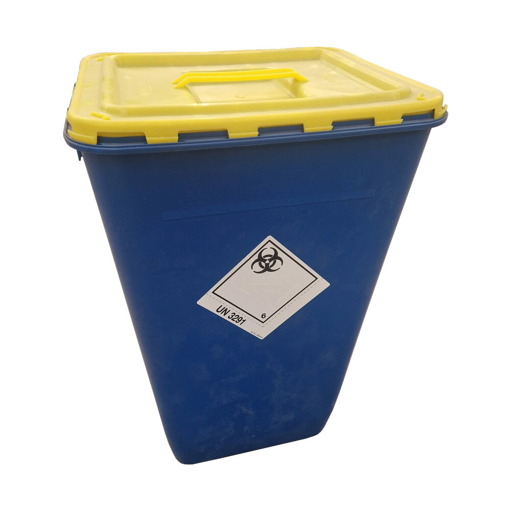 Mauser Transportvat 60 liter voor ziekenhuisafval blauw/geel, nieuw (rest)