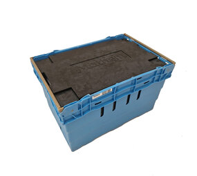 Schoeller Allibert Nestbare stapelbak met thermobox, 600x400x360 mm, euronorm, blauw kunststof, gebruikt Schoeller Allibert Nestbare stapelbak met thermobox, 600x400x360 mm, euronorm, blauw kunststof, gebruikt