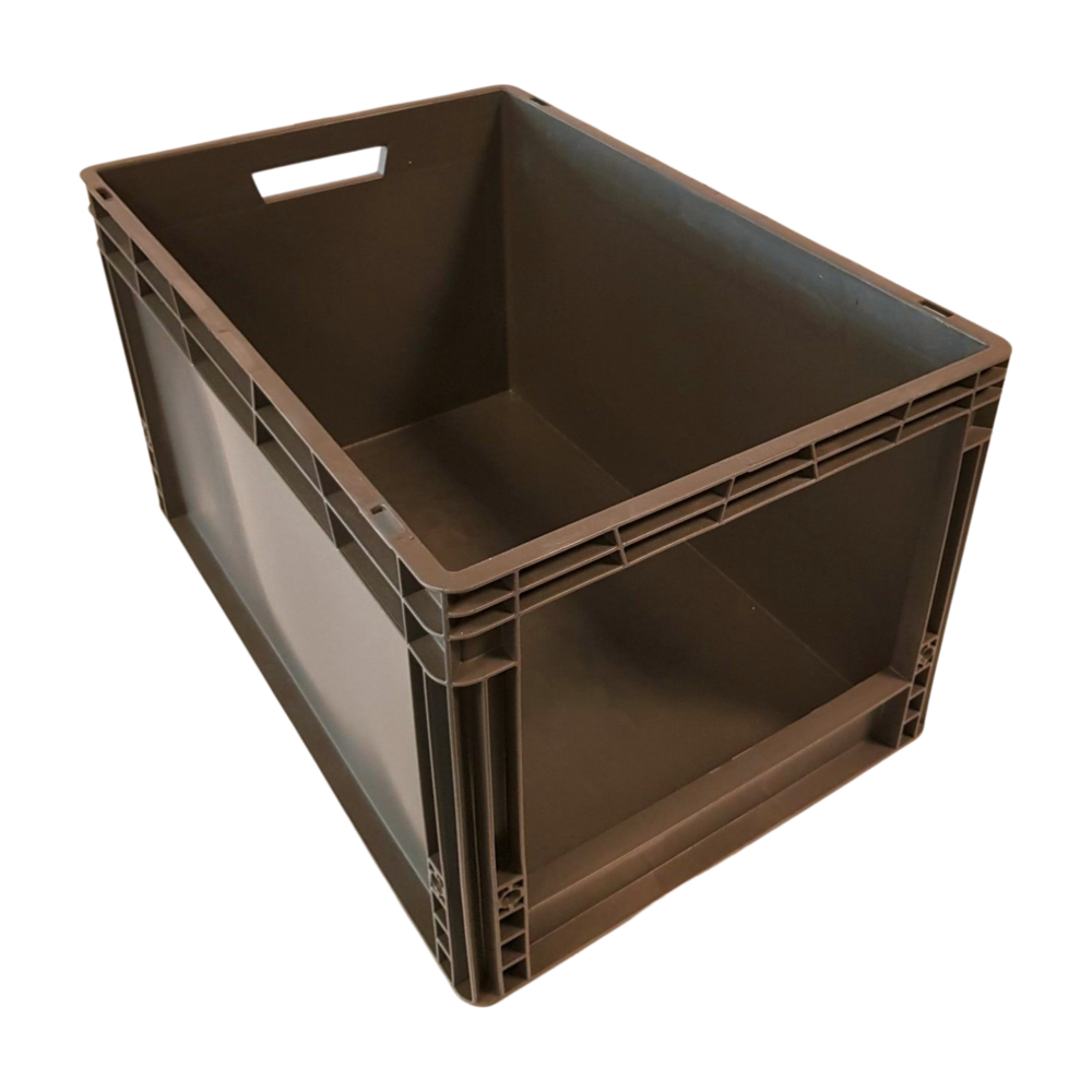 Emtrade (Nieuw) Magazijnbak, 600x400x340 mm, euronorm, donkergrijs pp, nieuw